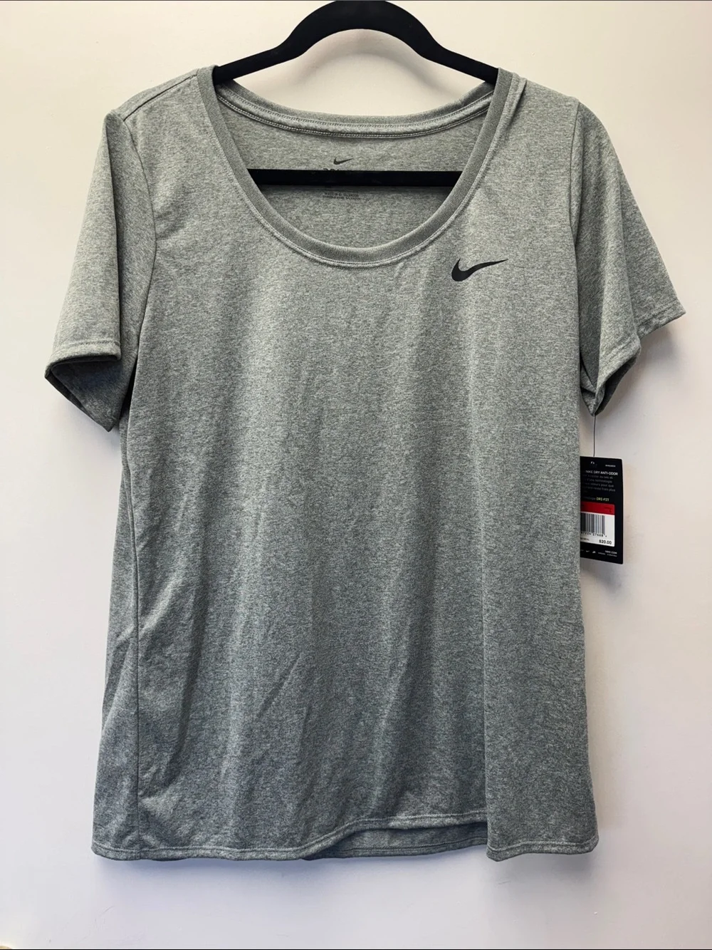 Nike Women's Gray Short Sleeve Performance Tee with Swoosh